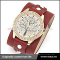 Teenage New Fashion Wide Strap With Lucky Tree en cuir véritable montre homme / fille